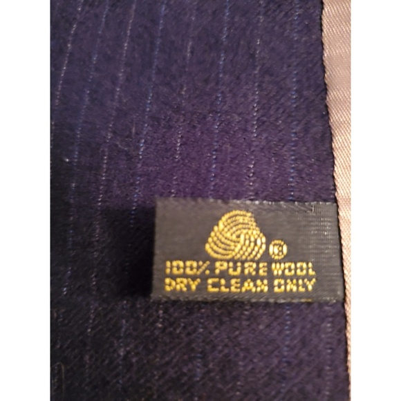 Bill Blass Dark Blue Striped Blazer Jacket Sze 44L - Picture 7 of 7